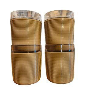 Vintage 70s Ingrid Ltd Chicago Stackable Melamine Cups Set of 4 Beige USA Made